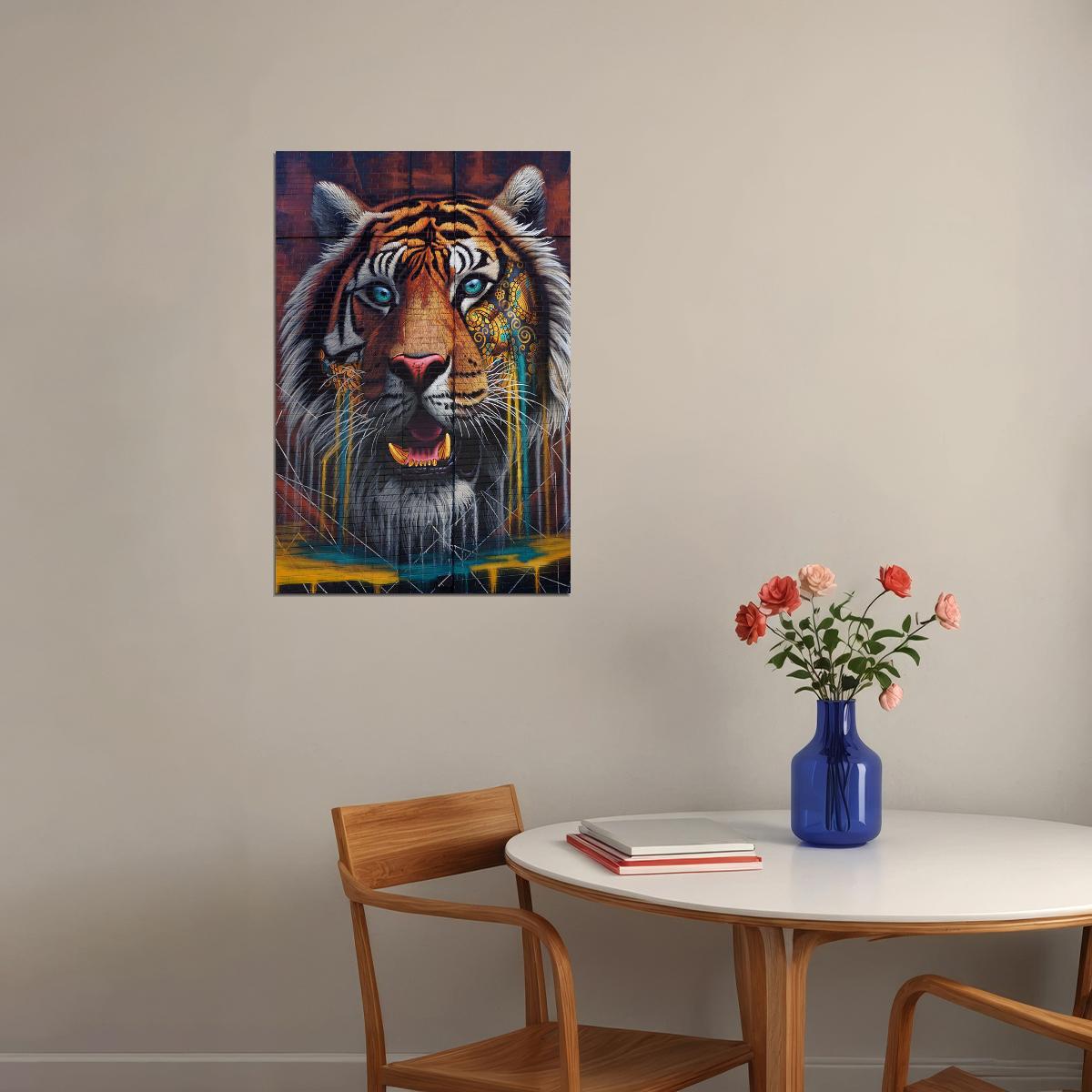 Tiger Graffiti Modern Animals Poster Wall Art Print Home Wall Decor - xonomax