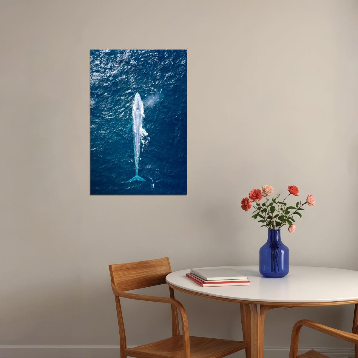 Lovely Blue Whale Sea Animals Poster Wall Art Print Home Wall Decor - xonomax