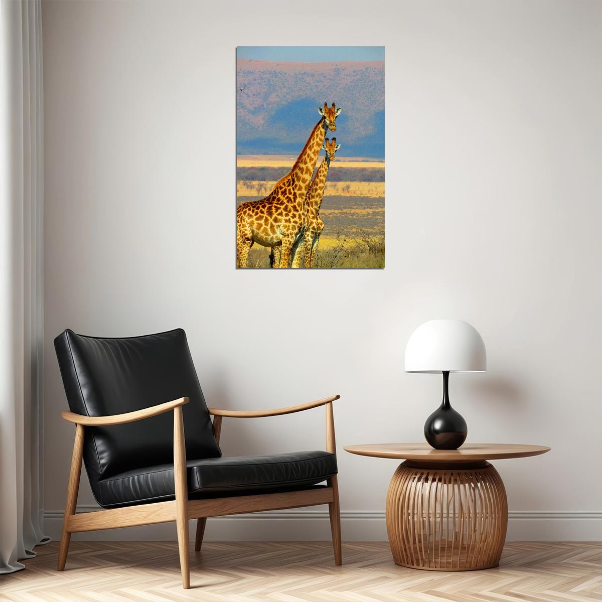African Giraffes Lover Landscape Animals Poster Wall Art Print Home Wall Decor - xonomax