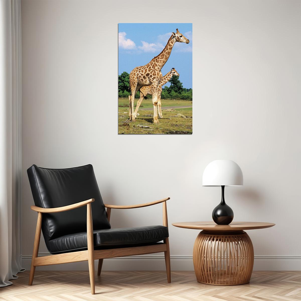 African Giraffes Lover Landscape Animals Poster Wall Art Print Home Wall Decor - xonomax