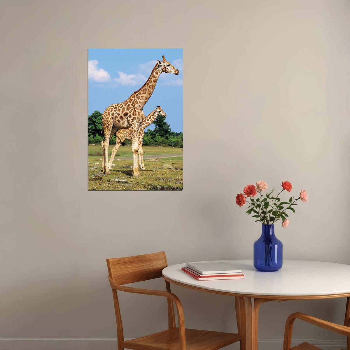 African Giraffes Lover Landscape Animals Poster Wall Art Print Home Wall Decor - xonomax