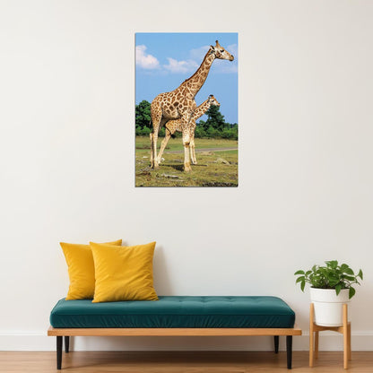 African Giraffes Lover Landscape Animals Poster Wall Art Print Home Wall Decor - xonomax