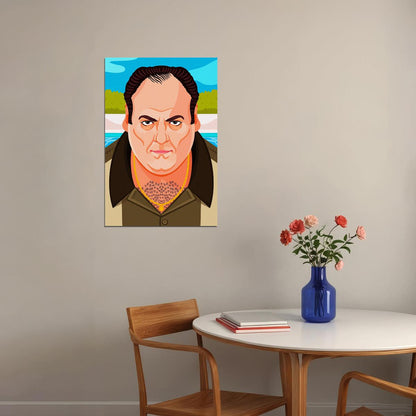 Tony Soprano Portrait The Sopranos Movie Inspired Comic Poster Wall Art Print Home Wall Decor