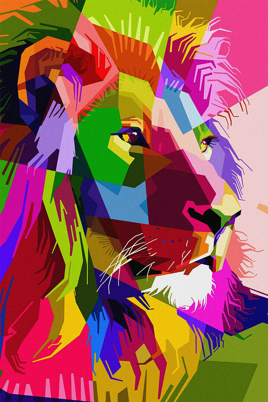 Modern Graffiti Style Color Lion Poster Wall Art Print Home Wall Decor - xonomax