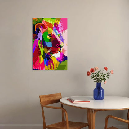 Modern Graffiti Style Color Lion Poster Wall Art Print Home Wall Decor - xonomax