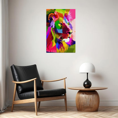 Modern Graffiti Style Color Lion Poster Wall Art Print Home Wall Decor - xonomax