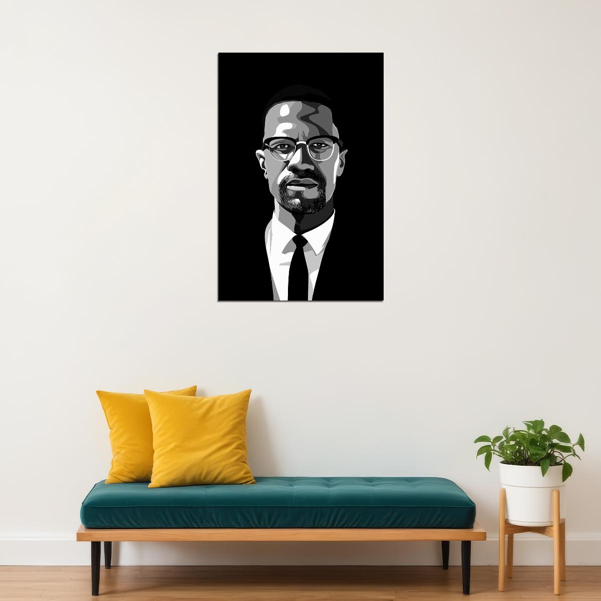 Malcolm X Activist Political Representative Poster Wall Art Print Home Wall Decor - xonomax