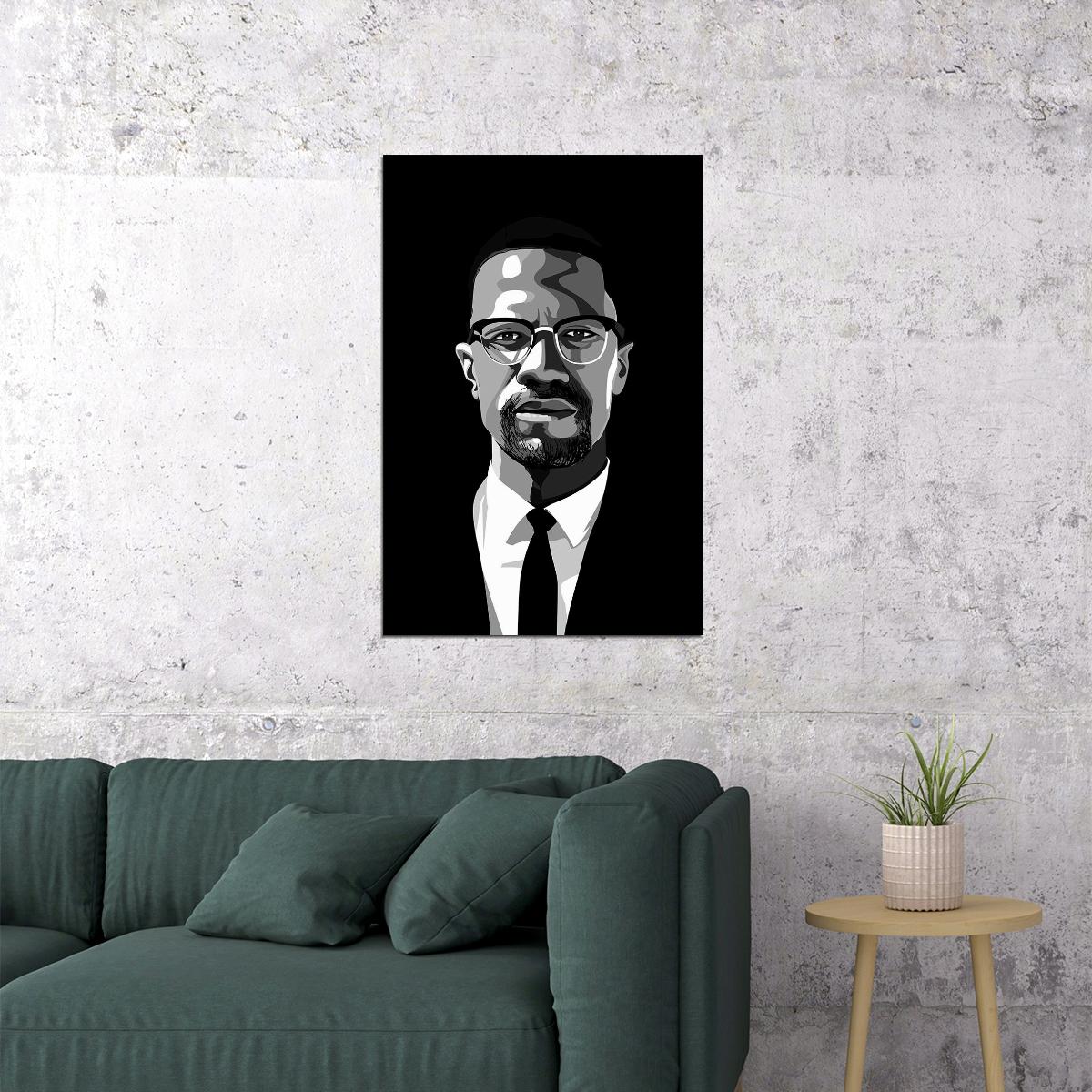 Malcolm X Activist Political Representative Poster Wall Art Print Home Wall Decor - xonomax