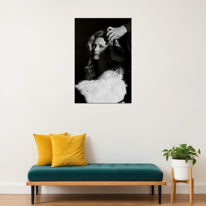 Kate Moss Model Beautiful Artist Black White Poster Wall Art Print Home Wall Decor - xonomax