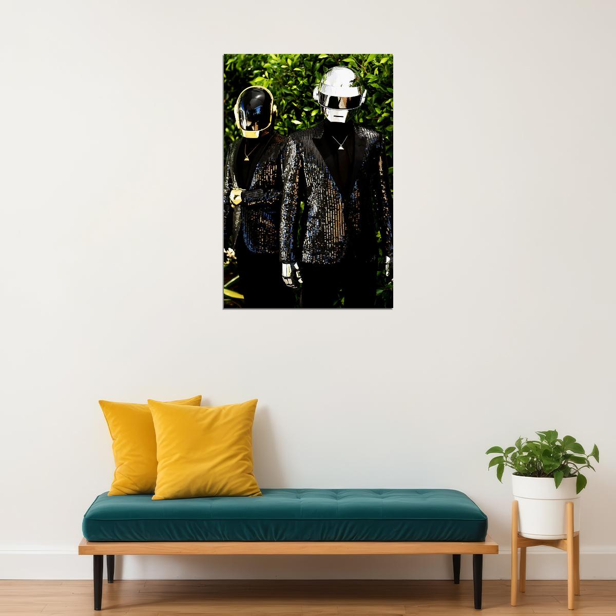 Daft Punk Mask Pop Music Singer Duo Electronic Music Poster Wall Art Print Home Wall Decor - xonomax