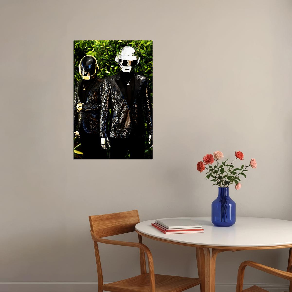 Daft Punk Mask Pop Music Singer Duo Electronic Music Poster Wall Art Print Home Wall Decor - xonomax
