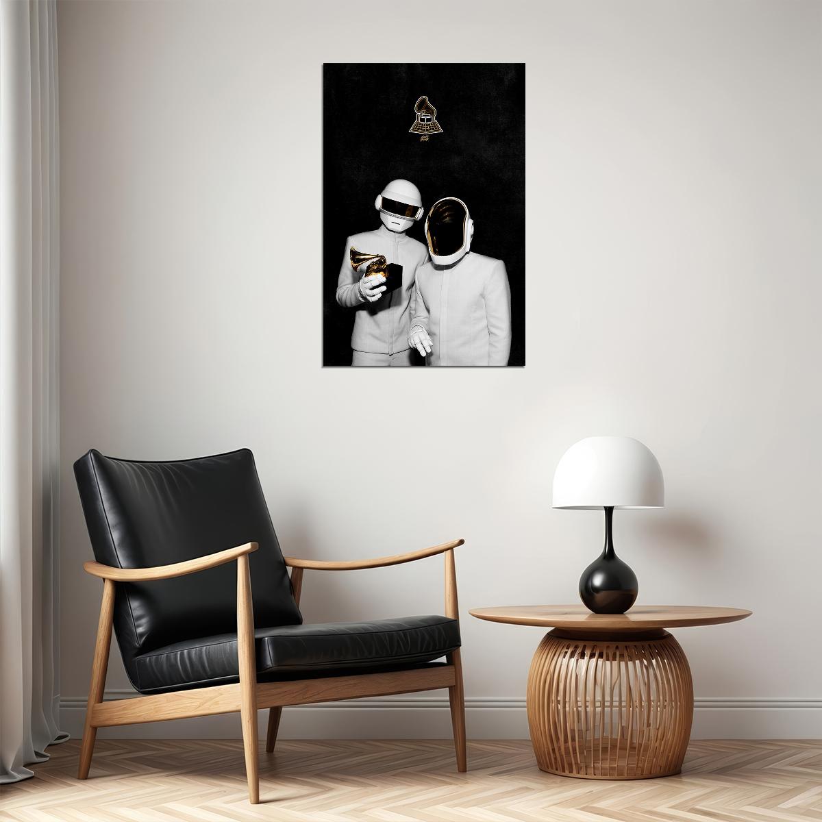 Daft Punk Mask Pop Music Singer Duo Electronic Music Poster Wall Art Print Home Wall Decor - xonomax