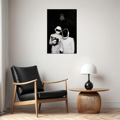 Daft Punk Mask Pop Music Singer Duo Electronic Music Poster Wall Art Print Home Wall Decor - xonomax