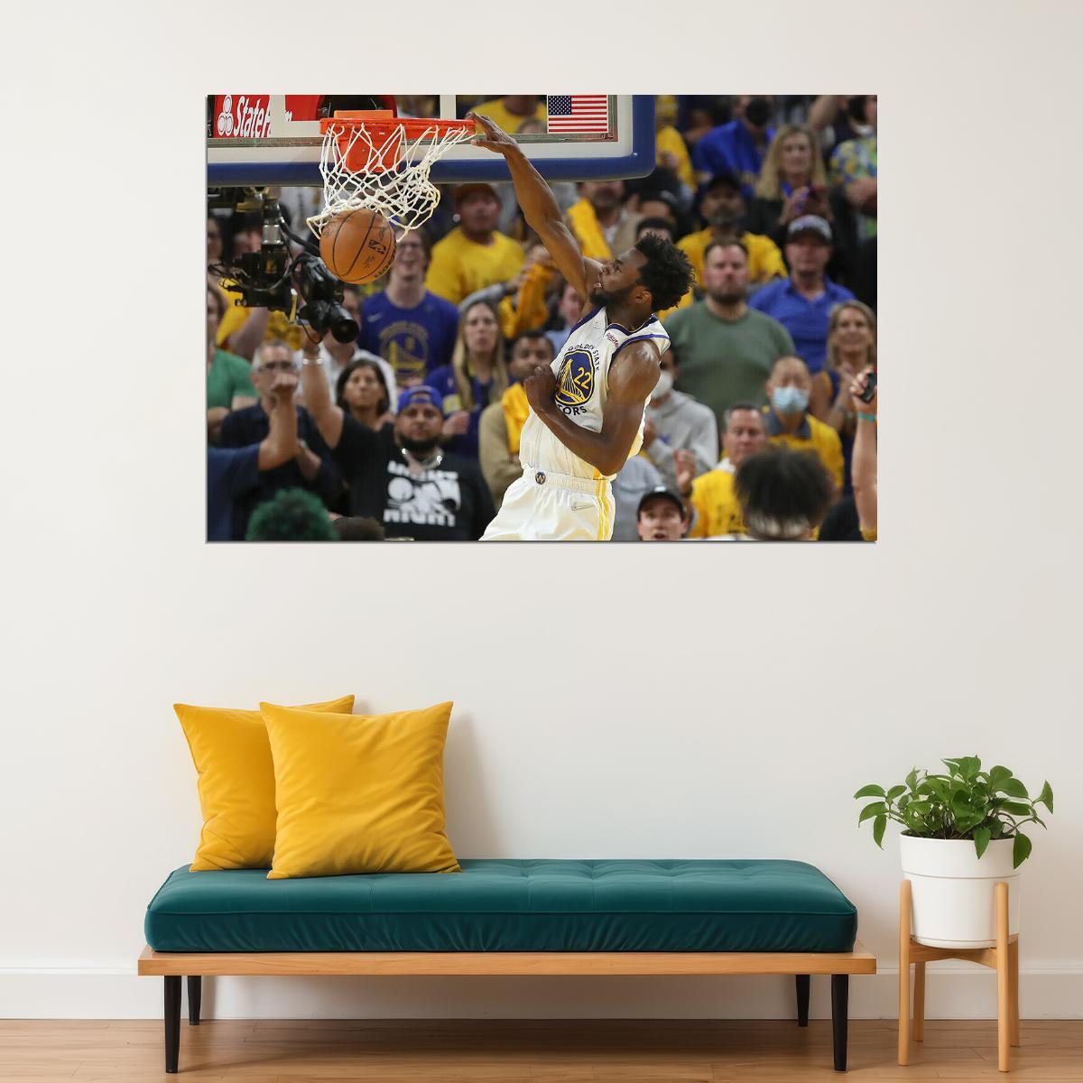 Golden State Playoff Finals Wiggins Dunk Poster Wall Art Print Home Wall Decor - xonomax