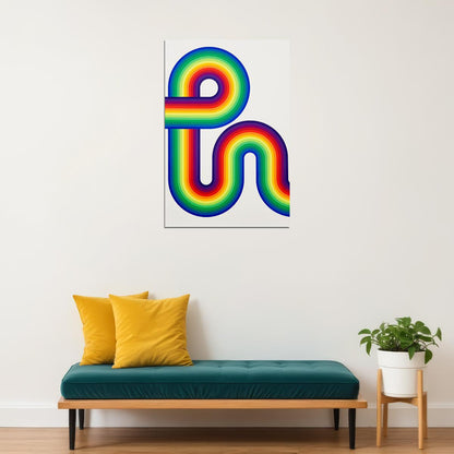 70s Rainbow Colorful Efect Poster Wall Art Print Home Wall Decor - xonomax