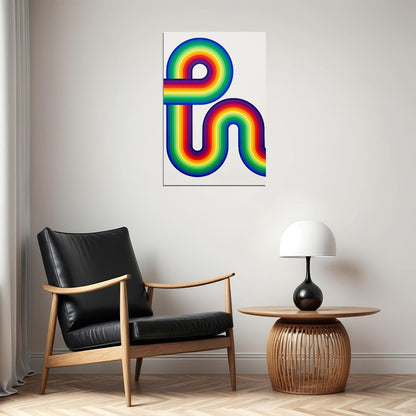 70s Rainbow Colorful Efect Poster Wall Art Print Home Wall Decor - xonomax