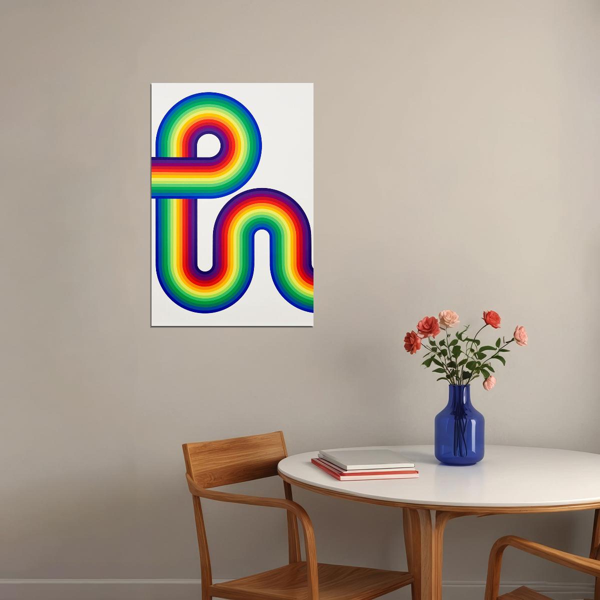 70s Rainbow Colorful Efect Poster Wall Art Print Home Wall Decor - xonomax