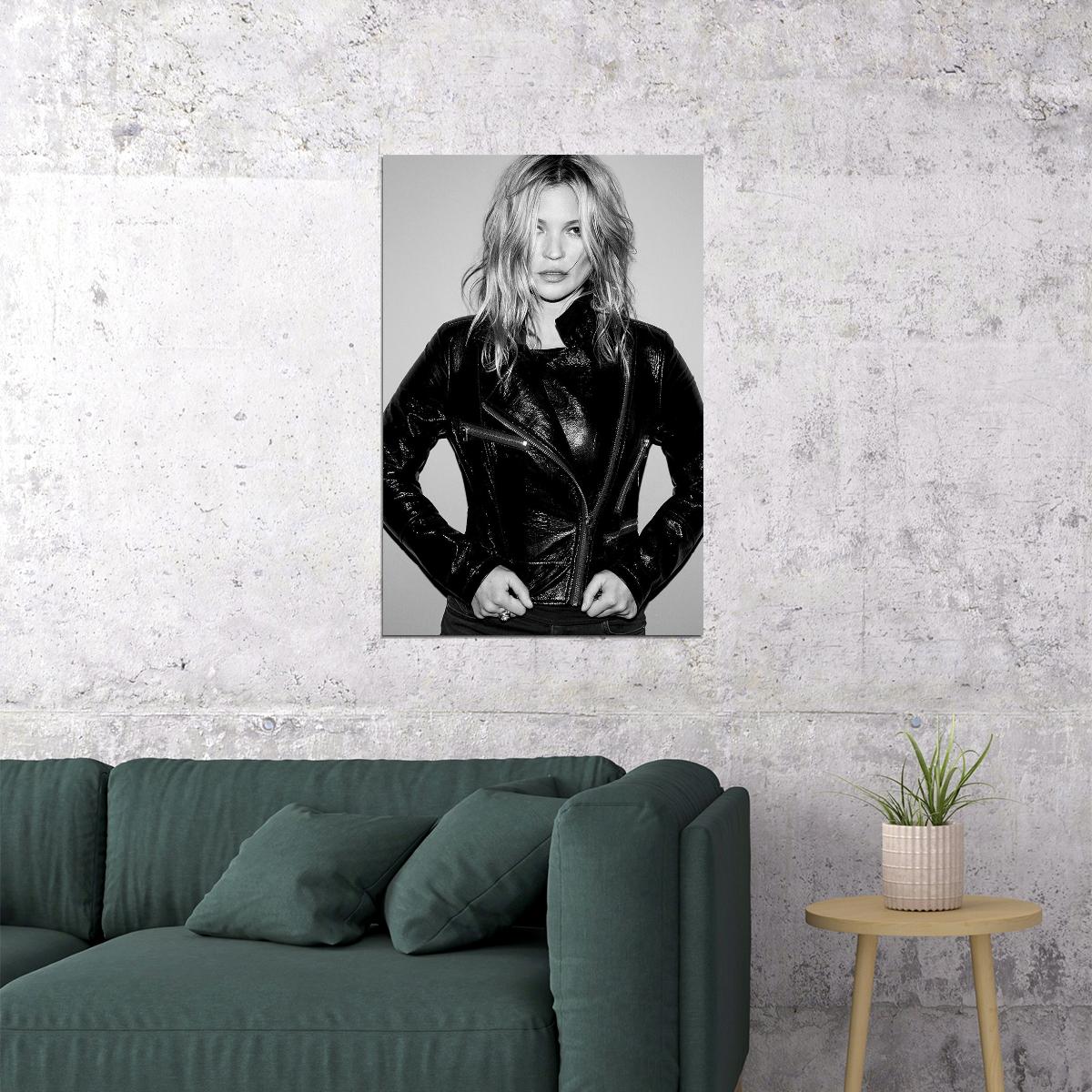 Kate Moss Super Model Black White Beautiful Icon Poster Wall Art Print Home Wall Decor - xonomax