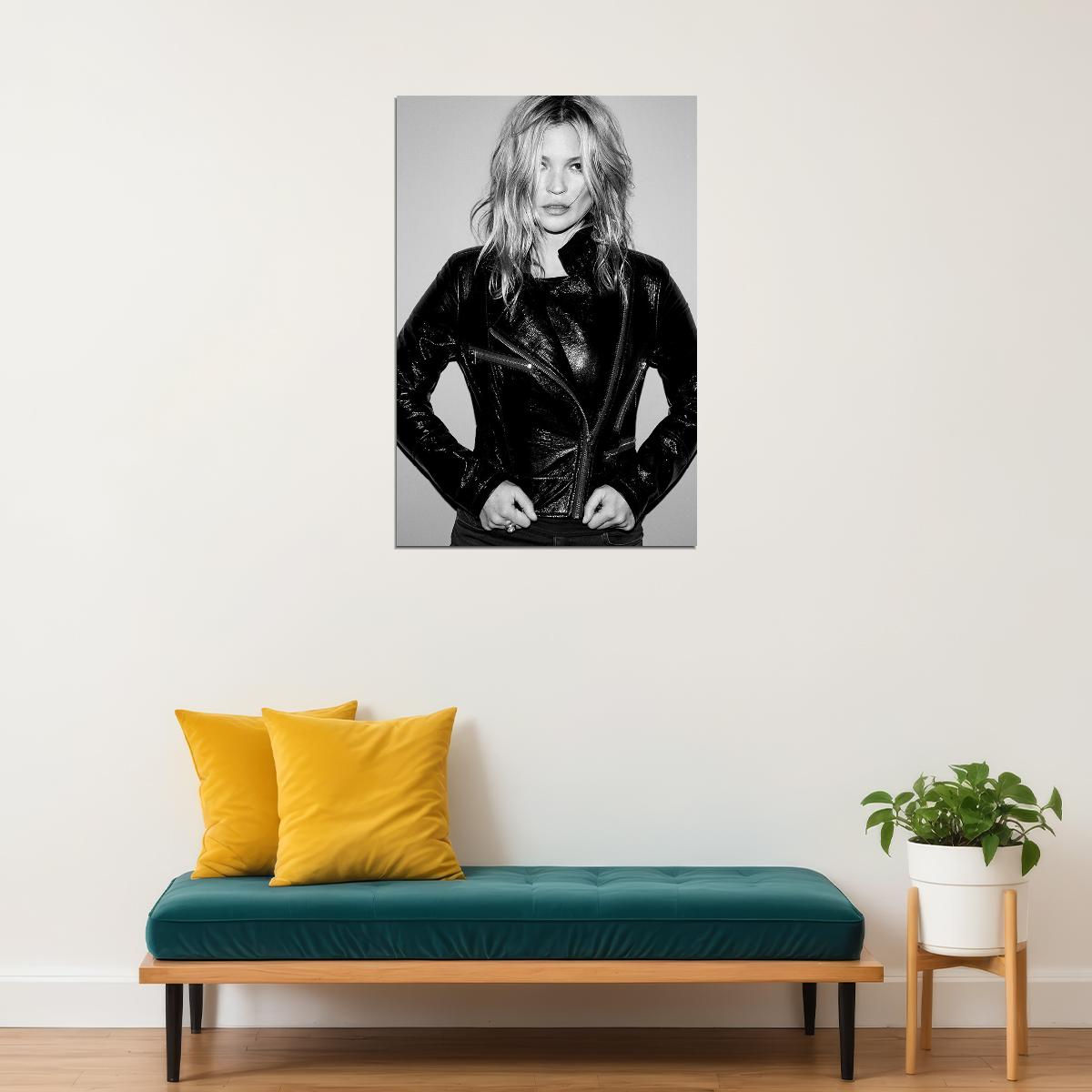Kate Moss Super Model Black White Beautiful Icon Poster Wall Art Print Home Wall Decor - xonomax