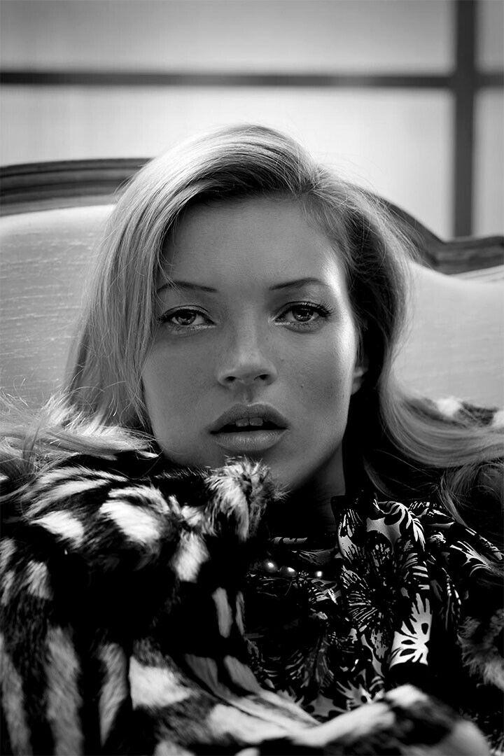 Kate Moss Super Model Beautiful Artist Black White Poster Wall Art Print Home Wall Decor - xonomax