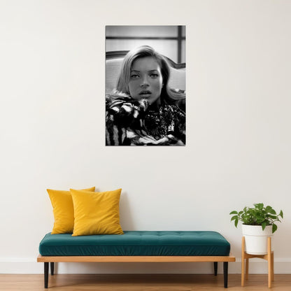 Kate Moss Super Model Beautiful Artist Black White Poster Wall Art Print Home Wall Decor - xonomax