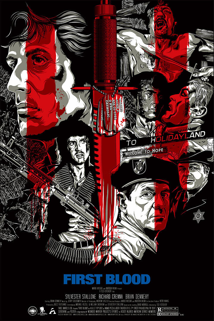 First Blood Movie Stallone Rambo Thriller Action Poster Wall Art Print Home Wall Decor - xonomax
