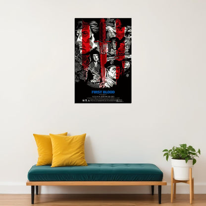 First Blood Movie Stallone Rambo Thriller Action Poster Wall Art Print Home Wall Decor - xonomax