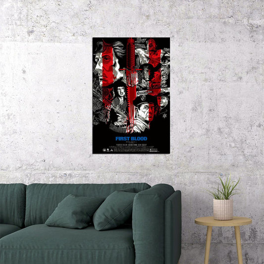 First Blood Movie Stallone Rambo Thriller Action Poster Wall Art Print Home Wall Decor - xonomax