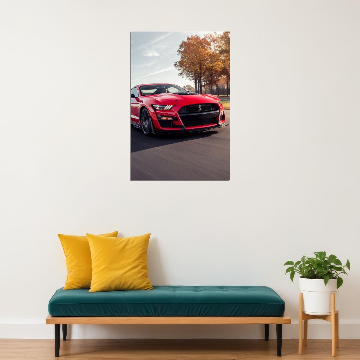 Mustang Gt500 Generations Inspired Land Vehicle Poster Wall Art Print Home Wall Decor - xonomax