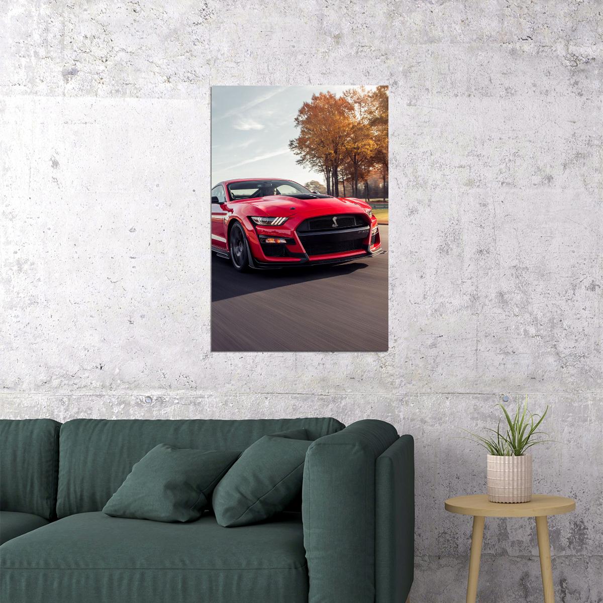 Mustang Gt500 Generations Inspired Land Vehicle Poster Wall Art Print Home Wall Decor - xonomax
