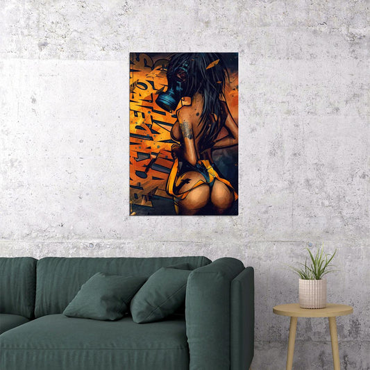 Graffiti Pop Art Girls Shaped Letters Poster Wall Art Print Home Wall Decor - xonomax