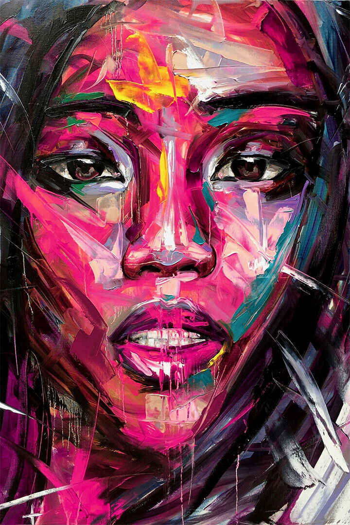 Graffiti Pop Artgirls Colourful Oil Painting Face Poster Wall Art Print Home Wall Decor - xonomax