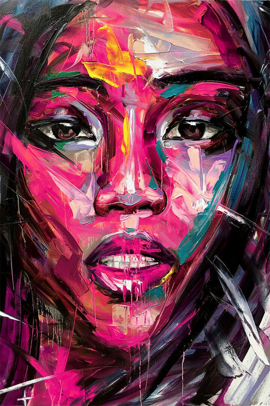 Graffiti Pop Artgirls Colourful Oil Painting Face Poster Wall Art Print Home Wall Decor - xonomax
