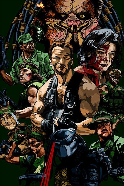 Predator Arnold Schwarzenegger Movie Horror Action Poster Wall Art Print Home Wall Decor - xonomax