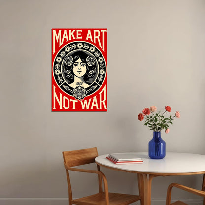 Make Art Not War Pop Bar Symbol Poster Wall Art Print Home Wall Decor
