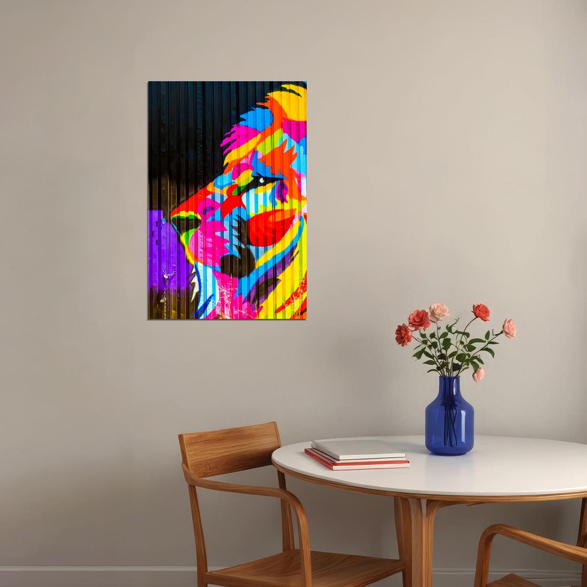 Modern Graffiti Street Animal Lion Colorful Poster Wall Art Print Home Wall Decor - xonomax
