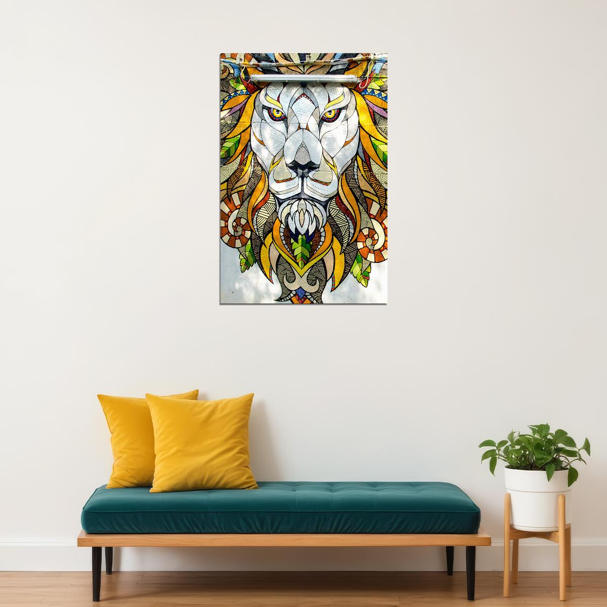 Modern Graffiti Street Animal Lion Poster Wall Art Print Home Wall Decor - xonomax