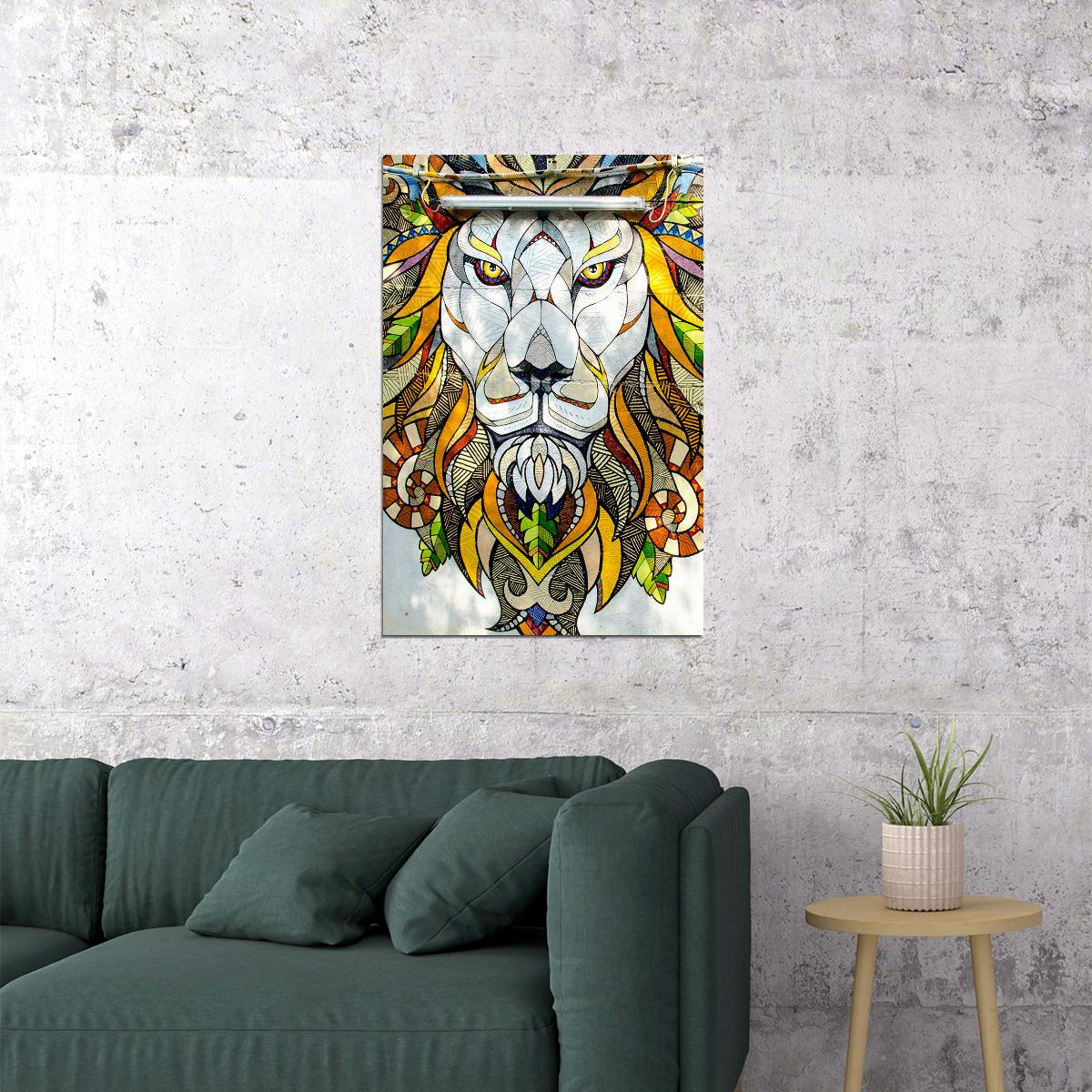 Modern Graffiti Street Animal Lion Poster Wall Art Print Home Wall Decor - xonomax