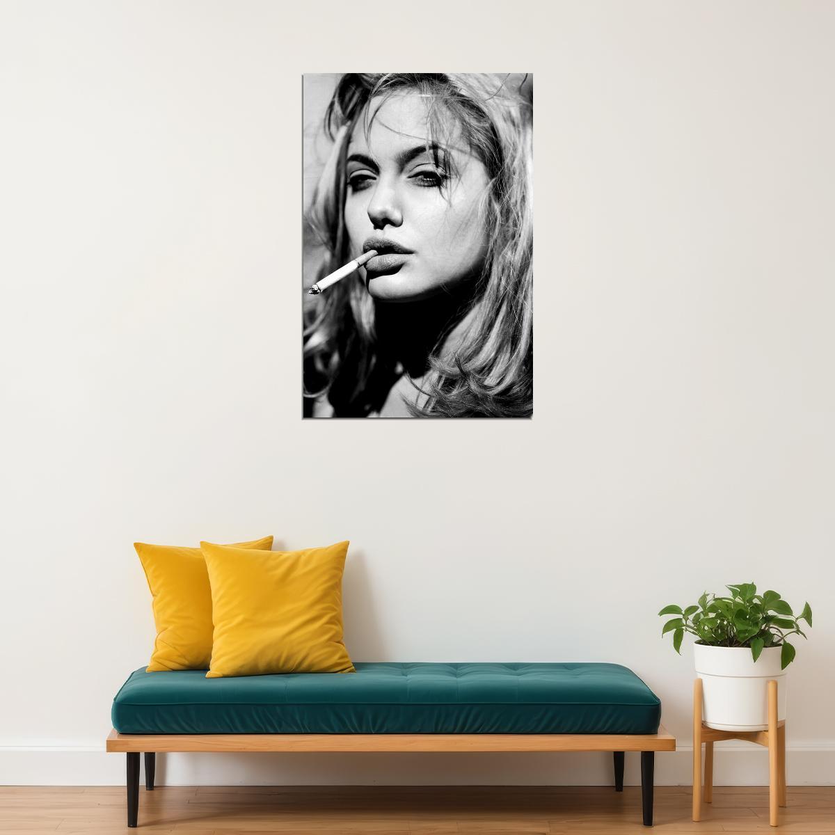 Black And White Smoking Woman Smoke Effect Poster Wall Art Print Home Wall Decor - xonomax