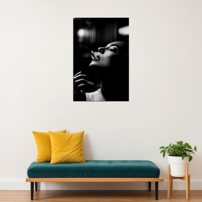 Black And White Smoking Woman Poster Wall Art Print Home Wall Decor - xonomax