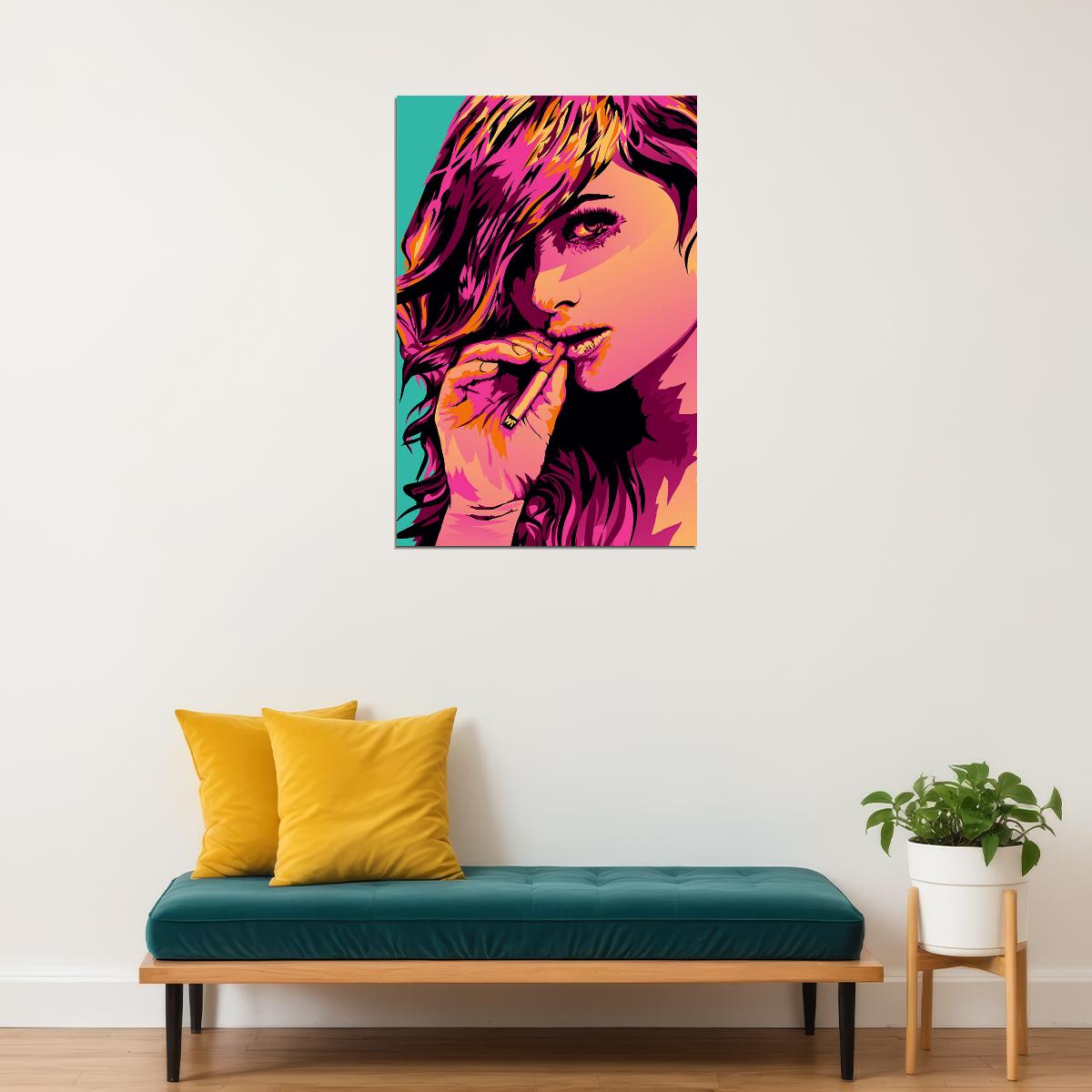 Smoking Girl Hot Color Picture Poster Wall Art Print Home Wall Decor - xonomax