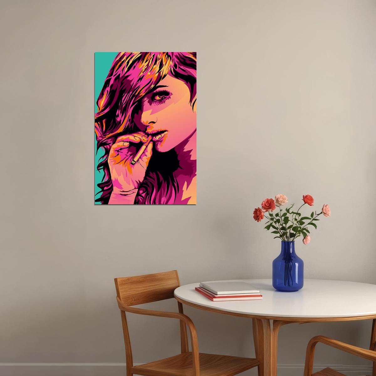 Smoking Girl Hot Color Picture Poster Wall Art Print Home Wall Decor - xonomax