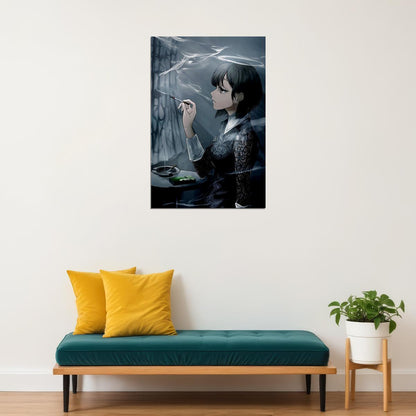 Smoking Beautiful Girl Black And White Poster Wall Art Print Home Wall Decor - xonomax