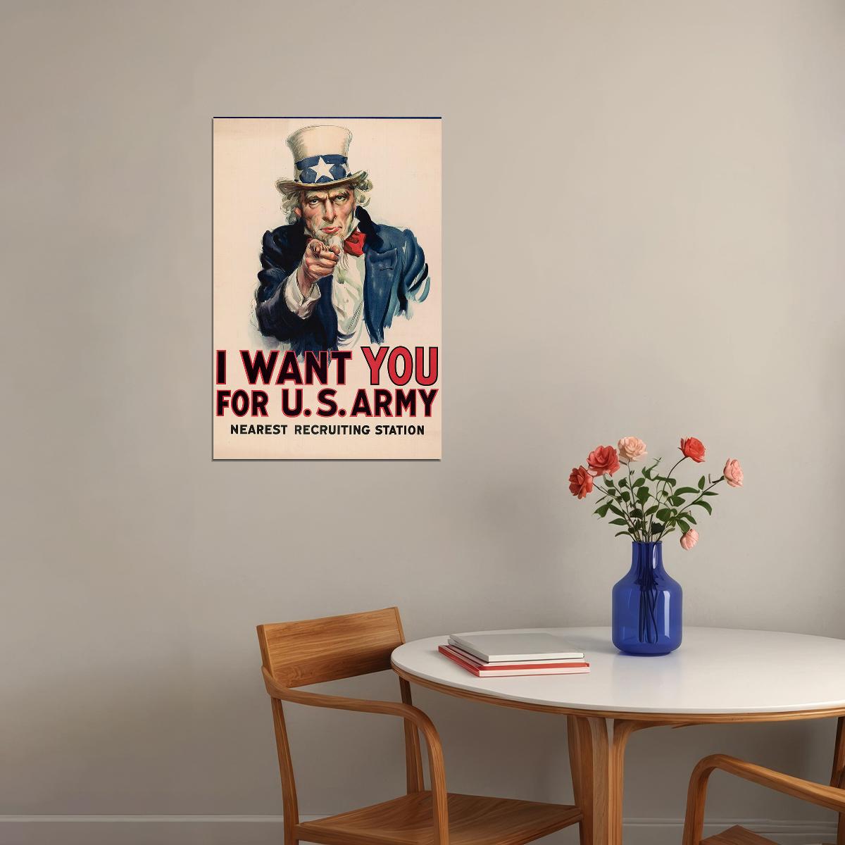 I Want You Military Recruitment Poster Wall Art Print Home Wall Decor - xonomax