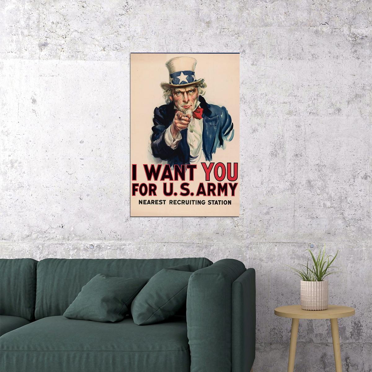 I Want You Military Recruitment Poster Wall Art Print Home Wall Decor - xonomax