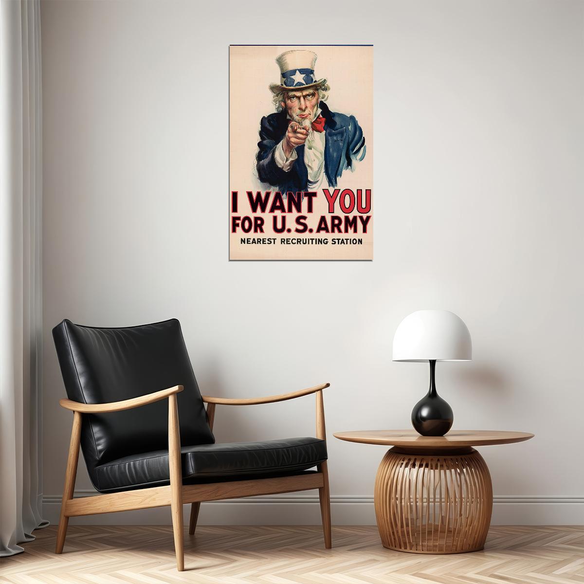 I Want You Military Recruitment Poster Wall Art Print Home Wall Decor - xonomax
