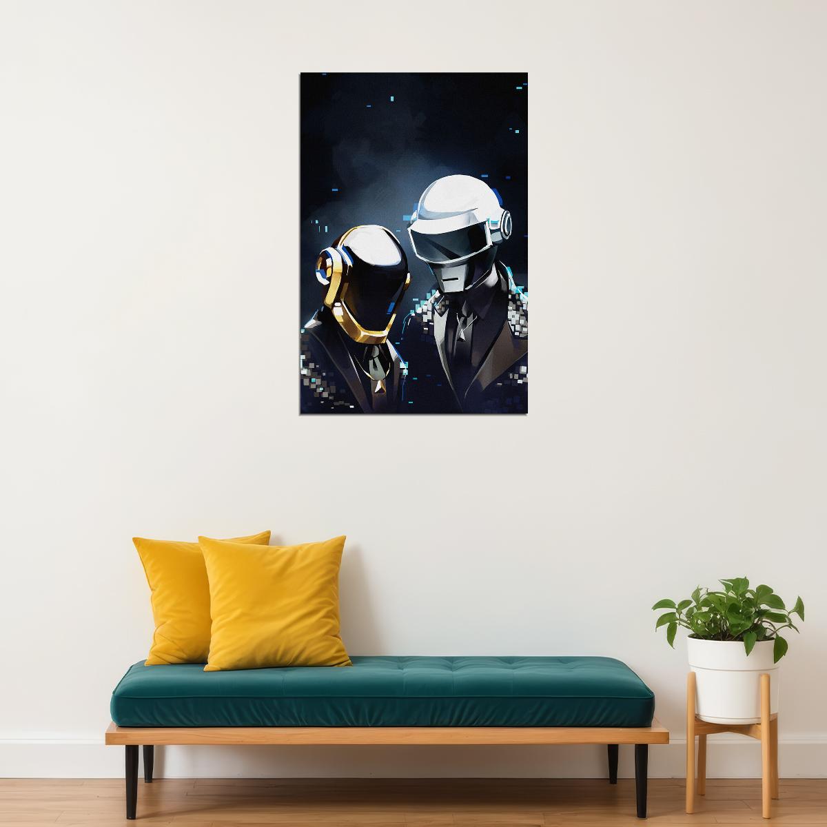 Daft Punk Rap Music Album Star Electronic Music Artists Poster Wall Art Print Home Wall Decor - xonomax