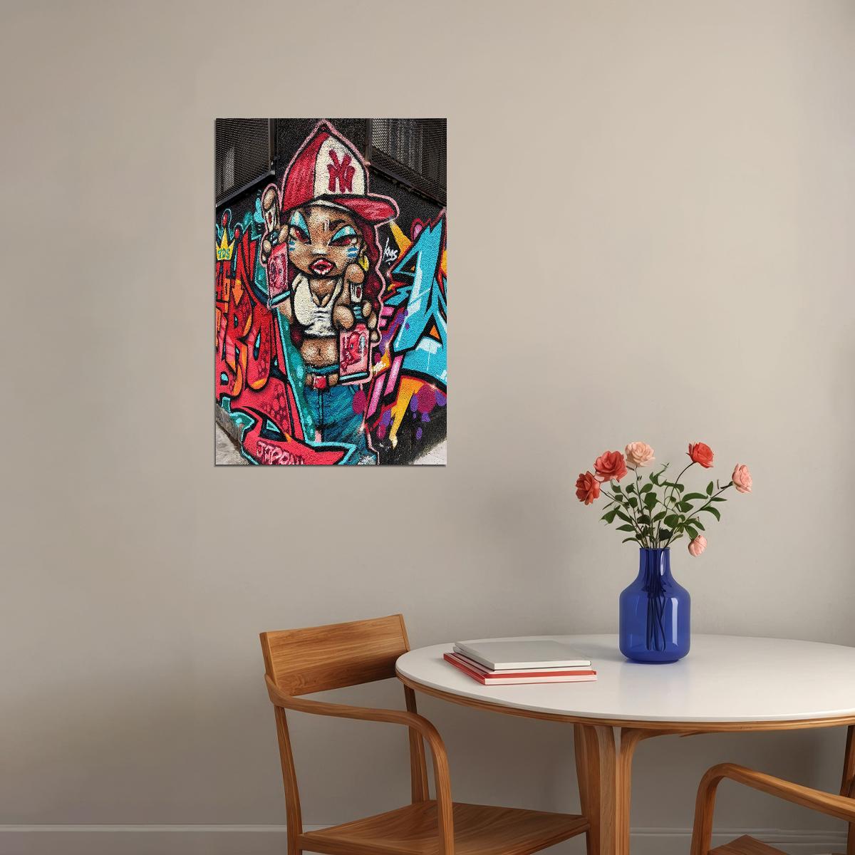 Girl Holding Spray Paint Graffiti Poster Wall Art Print Home Wall Decor - xonomax