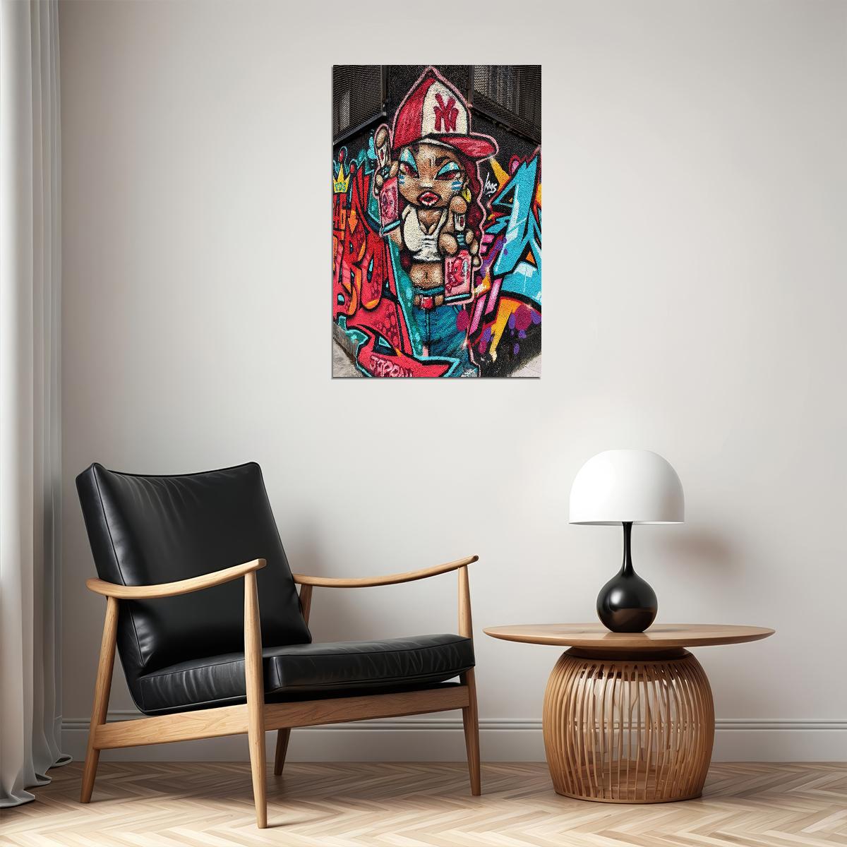Girl Holding Spray Paint Graffiti Poster Wall Art Print Home Wall Decor - xonomax