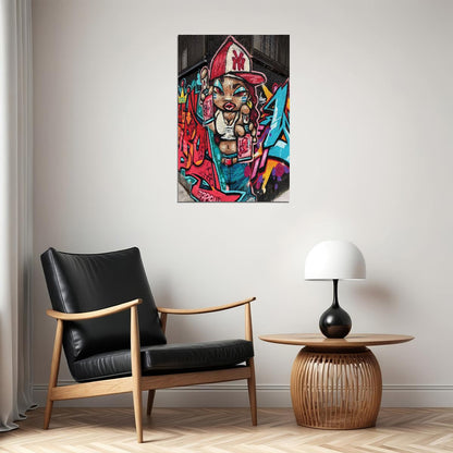 Girl Holding Spray Paint Graffiti Poster Wall Art Print Home Wall Decor - xonomax